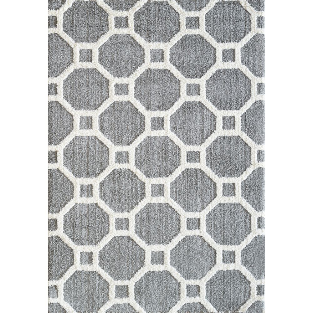 Dynamic Rugs 5903-901 Silky Shag 9 Ft. X 12.10 Ft. Rectangle Rug in Silver/White